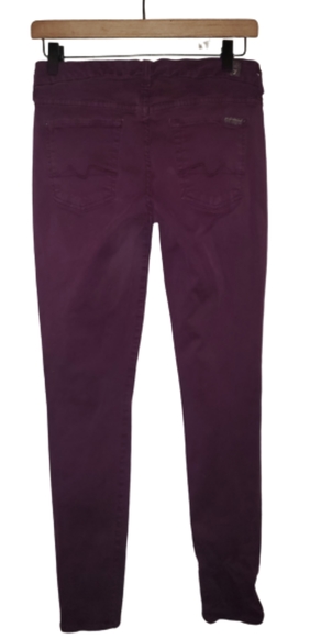 7FAMK Gwenevere Skinny Jeans Purple Mauve Size 27/ 4 - Picture 7 of 12